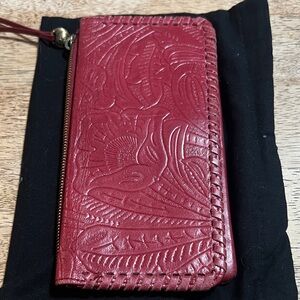 HOBO. Embossed Red Leather Wallet brand new without tags